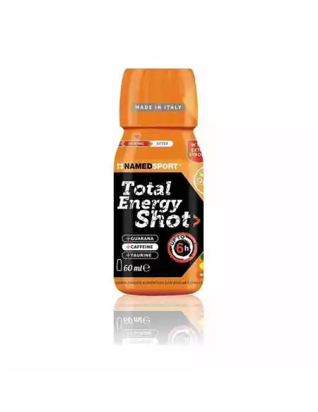 BOISSON ESTIMULANT NAMEDSPORT TOTAL ENERGY SHOT AVANT/PENDANT ORANGE 60 ml (50 UNITÉS)