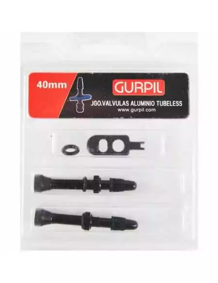 JEU DE VALVES PRESTA GURPIL ALUMINIUM TUBELESS 40 mm NOIRS
