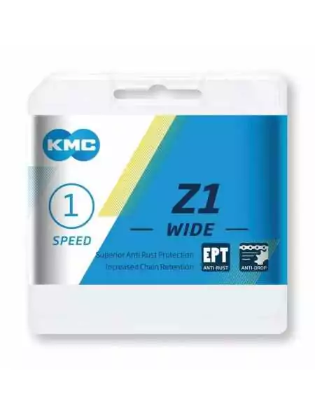 CHAÎNE KMC Z1 WIDE EPT 1/2 X 1/8, 112 MAILLONS, 8,6MM, LONGLIFE