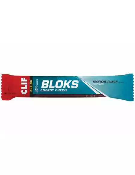 Gommes clif energy chew bloks fruits tropicaux (avec caféine)