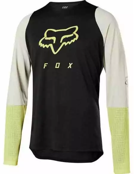 Maillot manches longues fox defend delta lunar noir jaune