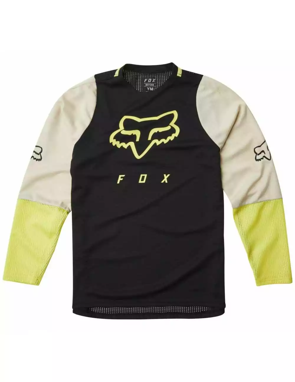 Maillot manches longues enfant fox defend noir jaune