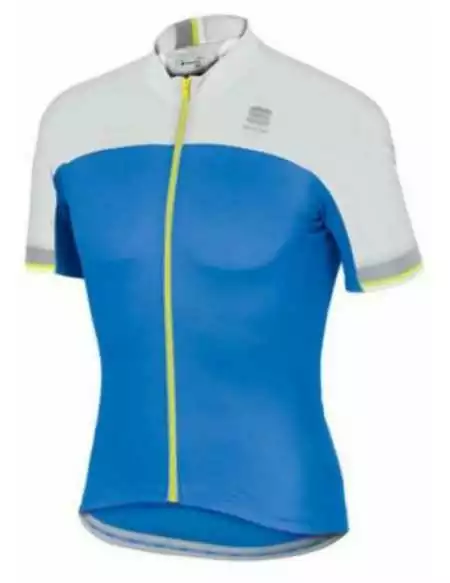 Maillot manches courtes sportful bodyfit bleu blanc jaune