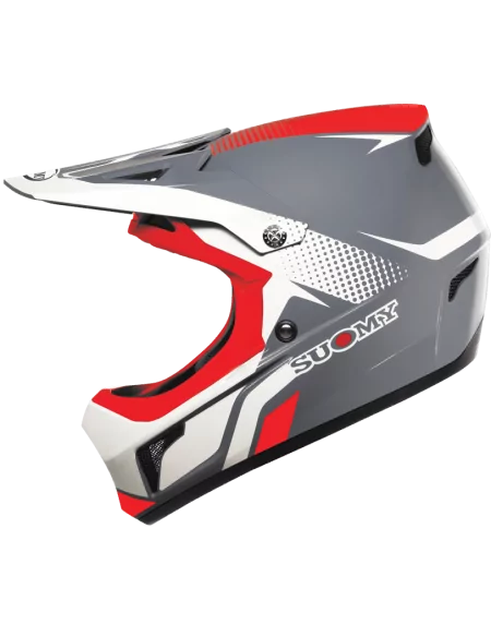 Casque intégral suomy extrême gris rouge blanc