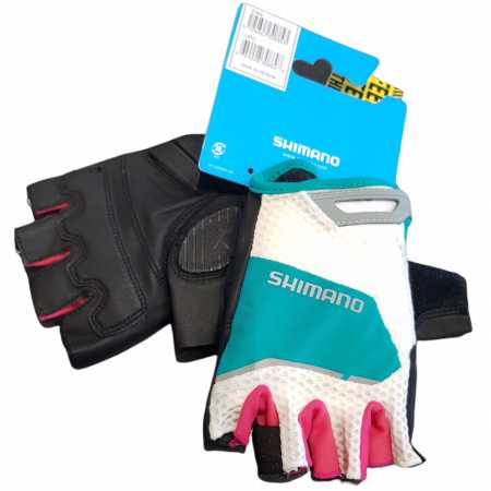 Gants Femme Court SHIMANO Explorer Vert Blanc Rose