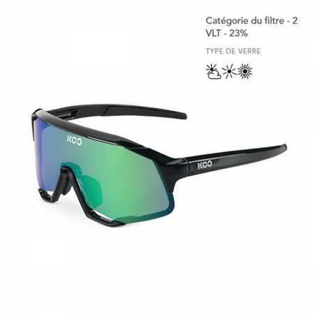 Lunettes KOO Demos Noir/Vert Mirroir